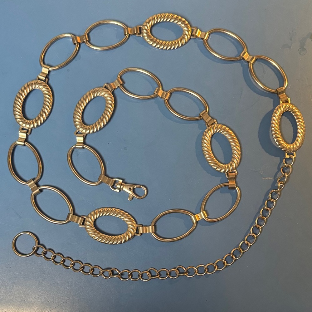 Silver Oval Link Chain Belt